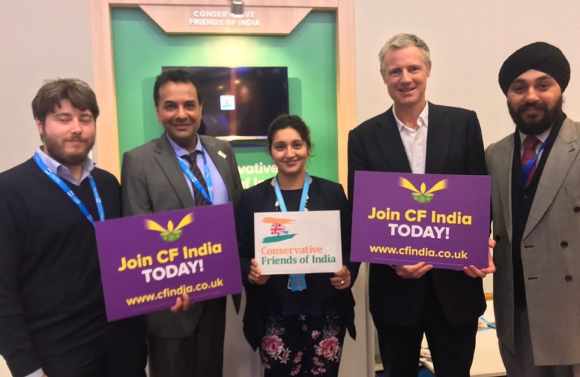 Mr Zac Goldsmith MP, Co-Chairman of CF India with Cllr. Reena Ranger and CF India team 