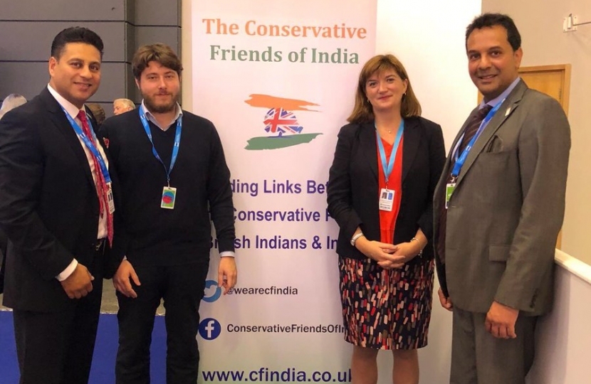 The Rt. Hon. Nicky Morgan MP with CF India team