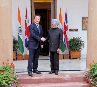 David Cameron meeting Indian Prime Minister Dr Manmohan Singh